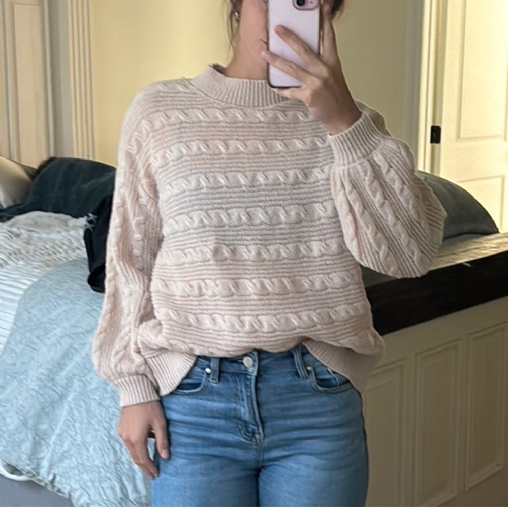 Cream Patterned Sweater